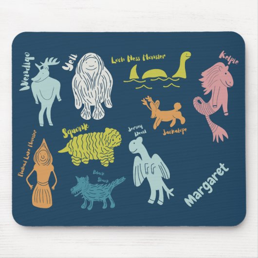 Cartoon Cryptids Cryptozoology Guide Personalisier Mousepad (Vorne)