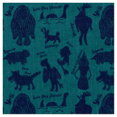 Cartoon Cryptids Cryptozoology ID Guide Stoff (Nahaufnahme)