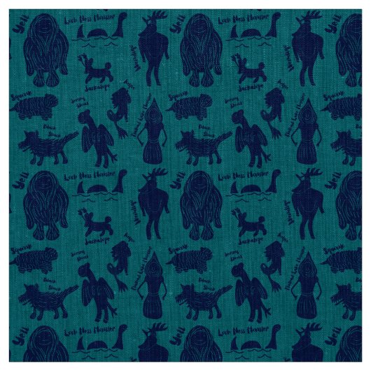 Cartoon Cryptids Cryptozoology ID Guide Stoff (Muster)