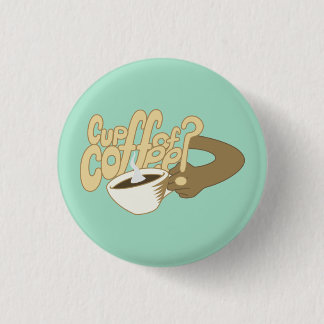 Cartoon "Cup of Coffee" Kunst mit Tasse Button