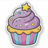 Cartoon Cupcake Sticker (Vorderseite)
