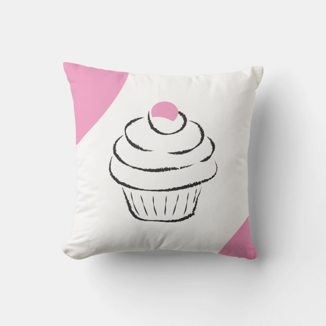 Cartoon Cupcake Throw Kissen (Vorderseite)