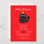 Cartoon Cute Black Christmas tree Einladung (Vorderseite)