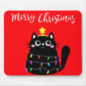 Cartoon Cute Black Christmas tree Mousepad (Vorne)