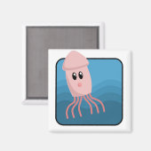 Cartoon Cuttlefish Magnet (Vorderseite/Rückseite)