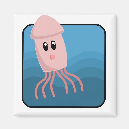 Cartoon Cuttlefish Magnet (Vorne)