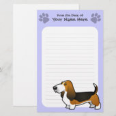 Cartoon-Dachshund-Jagdhund Briefpapier (Vorne/Hinten)