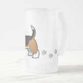 Cartoon-Dachshund-Jagdhund Mattglas Bierglas (VorderseiteRechts)