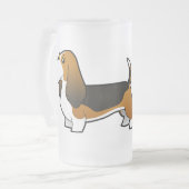 Cartoon-Dachshund-Jagdhund Mattglas Bierglas (Vorderseite Links)