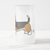 Cartoon-Dachshund-Jagdhund Mattglas Bierglas (Mittel)