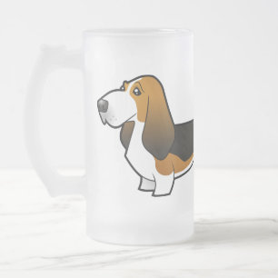 Cartoon-Dachshund-Jagdhund Mattglas Bierglas