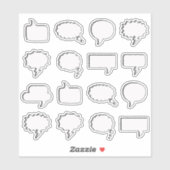 Cartoon dachte, Comic-Rede Blase Zitat Blank Aufkleber (Blatt)