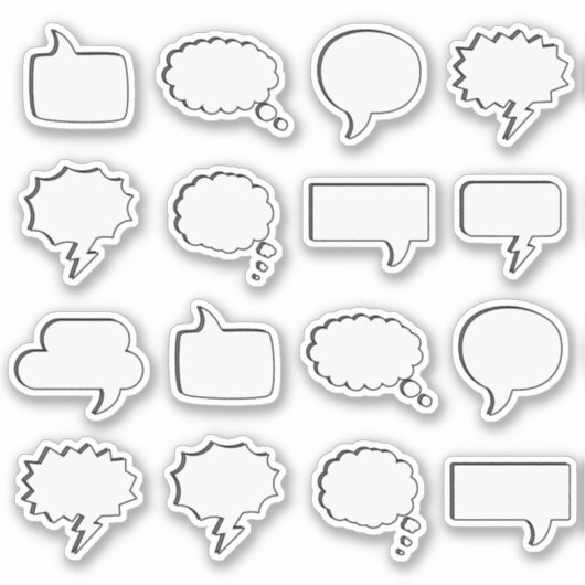 Cartoon dachte, Comic-Rede Blase Zitat Blank Aufkleber (Vorderseite)