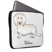 Cartoon Dackel Cream Long Hair Laptopschutzhülle (Vorne Rechts)