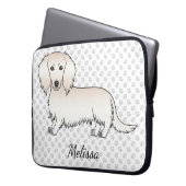 Cartoon Dackel Cream Long Hair Laptopschutzhülle (Vorderseite Links)
