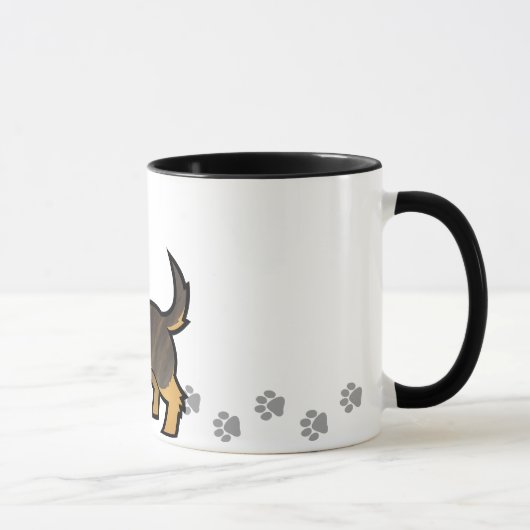 Cartoon-Dackel (Drahthaarterrier) Tasse (Rechts)