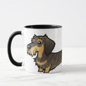 Cartoon-Dackel (Drahthaarterrier) Tasse (Links)