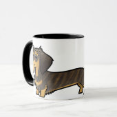 Cartoon-Dackel (Drahthaarterrier) Tasse (Vorderseite Links)