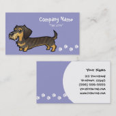 Cartoon-Dackel (Drahthaarterrier) Visitenkarte (Vorne/Hinten)