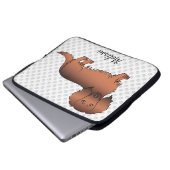 Cartoon-Dackel für Red Sable Long Hair und Text Laptopschutzhülle (Vorne Knopf)