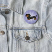 Cartoon-Dackel (glatter Mantel) Button (Beispiel)