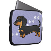 Cartoon-Dackel (glatter Mantel) Laptopschutzhülle (Vorne Rechts)