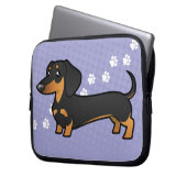 Cartoon-Dackel (glatter Mantel) Laptopschutzhülle (Vorderseite Links)