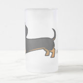 Cartoon-Dackel (glatter Mantel) Mattglas Bierglas (Mittel)