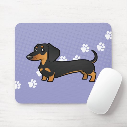 Cartoon-Dackel (glatter Mantel) Mousepad (Mit Mouse)