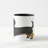 Cartoon-Dackel (glatter Mantel) Tasse (Zentrum)