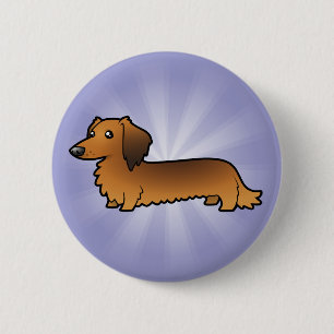 Cartoon-Dackel (langhaarig) Button