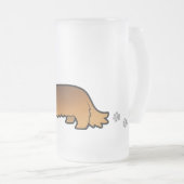 Cartoon-Dackel (langhaarig) Mattglas Bierglas (VorderseiteRechts)