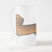Cartoon-Dackel (langhaarig) Mattglas Bierglas (Vorderseite Links)