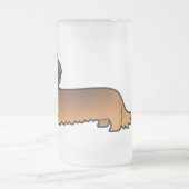 Cartoon-Dackel (langhaarig) Mattglas Bierglas (Mittel)