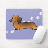 Cartoon-Dackel (langhaarig) Mousepad (Mit Mouse)