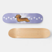 Cartoon-Dackel (langhaarig) Skateboard (Horizontal)