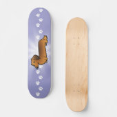 Cartoon-Dackel (langhaarig) Skateboard (Vorderseite)