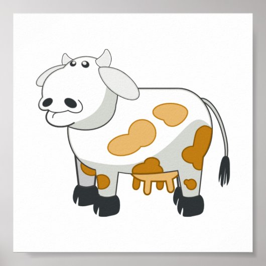 Cartoon Dairy Cow Poster (Vorne)