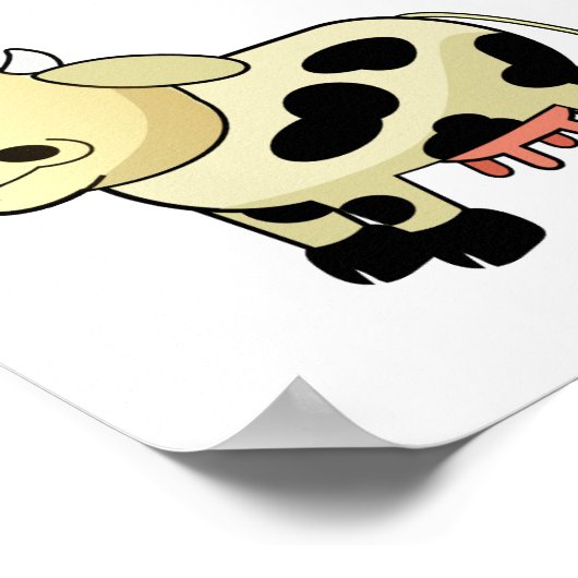 Cartoon Dairy Cow Poster (Ecke)