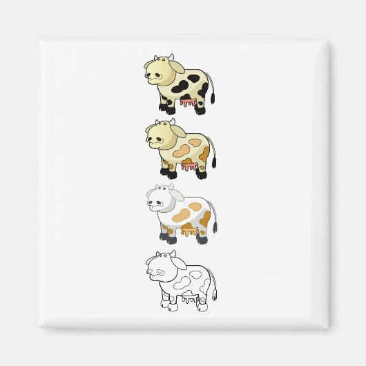 Cartoon Dairy Cows Magnet (Vorne)