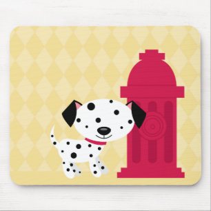 Cartoon dalmation Hunde- u. Feuerhydrant mousepad