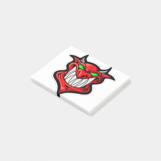 Cartoon-Dämon Post-it Klebezettel (angewinkelt)