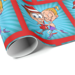 Cartoon Dancers Gift Wrapping Paper Geschenkpapier