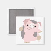 Cartoon Dancing Pig-Magnet Magnet (Vorderseite/Rückseite)