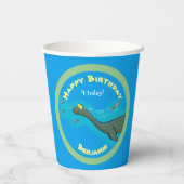 Cartoon-Darstellung eines niedlichen Seemanns Pappbecher (Rückseite)