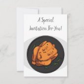 Cartoon-Darstellung von Hähnchen Einladung (Rückseite)