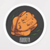 Cartoon-Darstellung von Hähnchen Etiketten (Design 1)