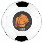Cartoon-Darstellung von Hähnchen Fußball (Vorderseite)