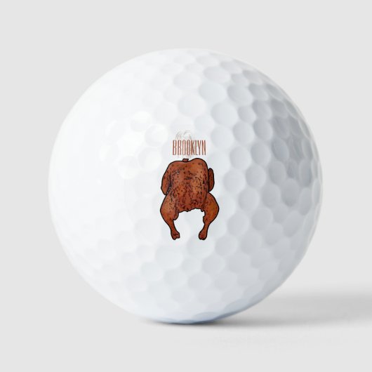 Cartoon-Darstellung von Hähnchen Golfball (Vorderseite)