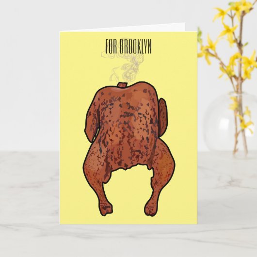 Cartoon-Darstellung von Hähnchen Karte (Gelbe Blume)